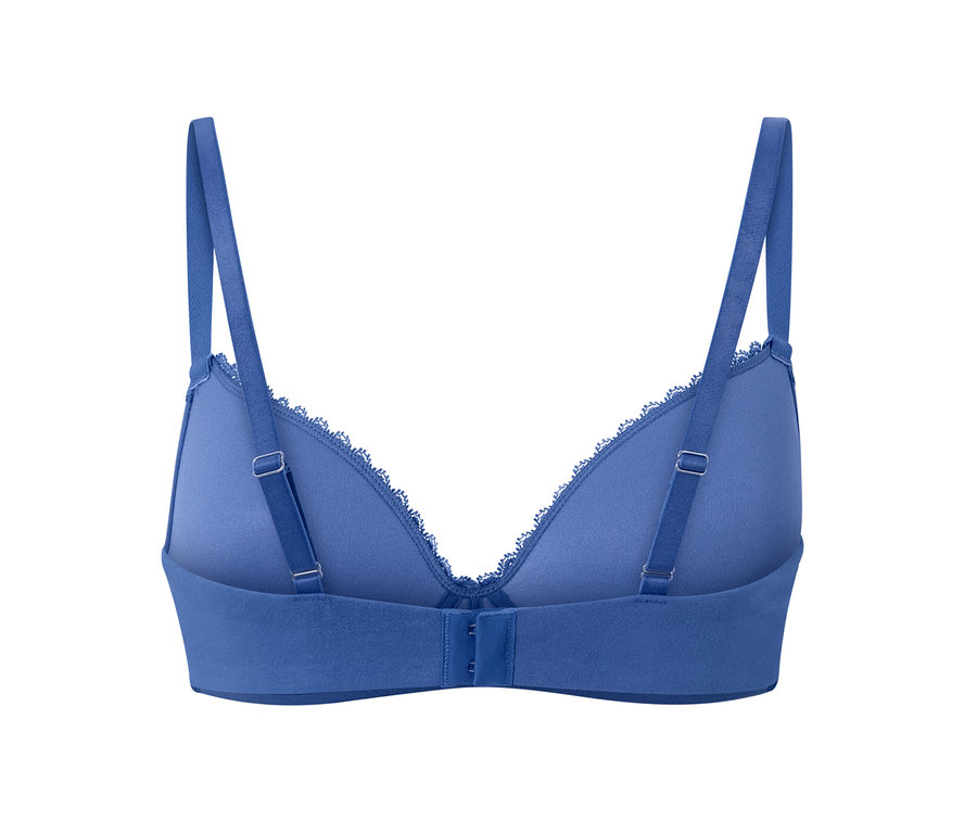 Soutien-gorge à coques souples bleu, vue arrière.