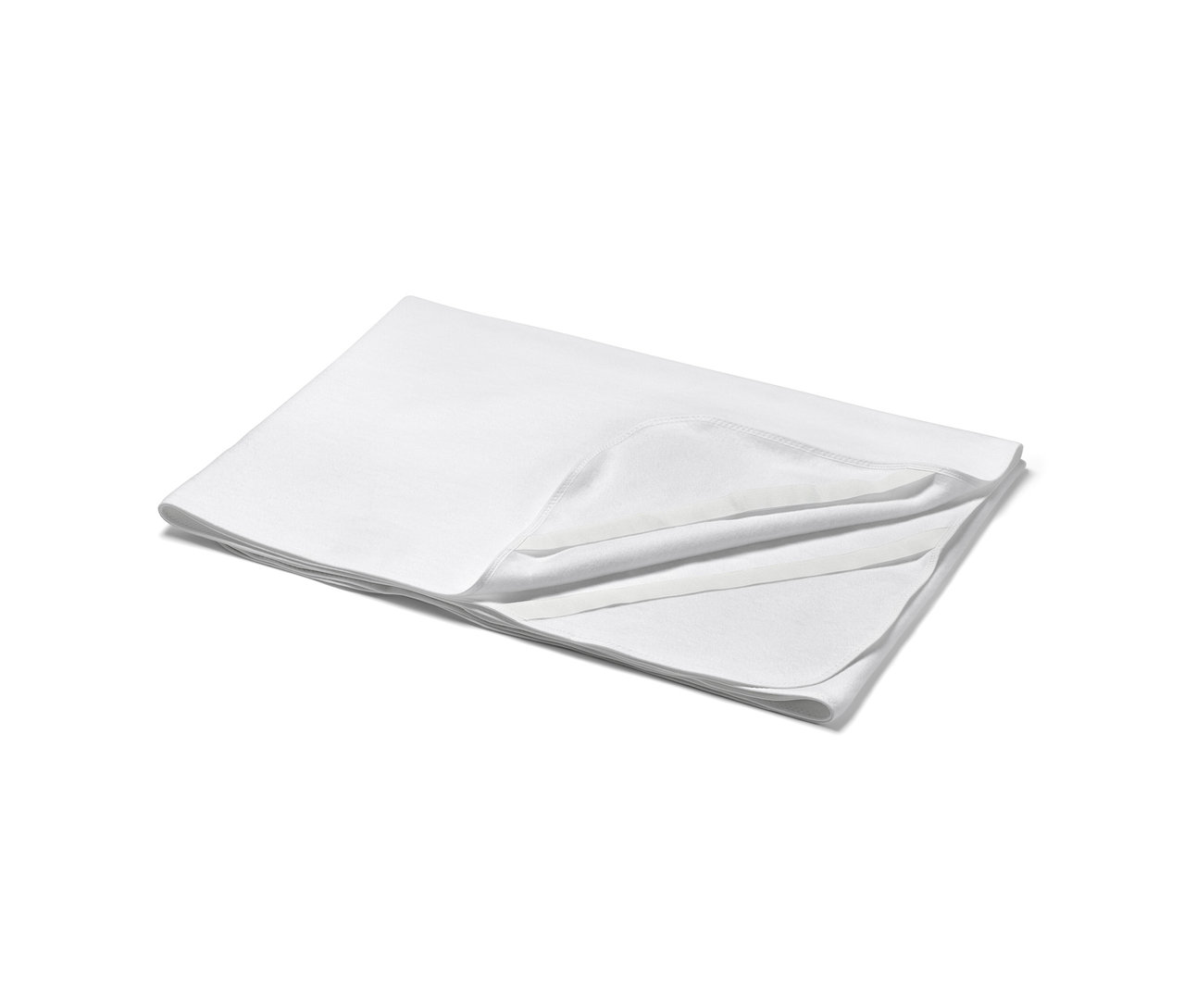 Protège-matelas blanc d'environ 90 x 200 cm, 100 x 200 cm, 140 x 200 cm et 180 x 200 cm.