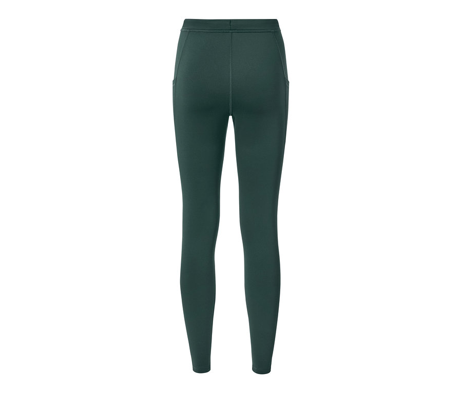 Legging thermique de course vert foncé vu de dos.