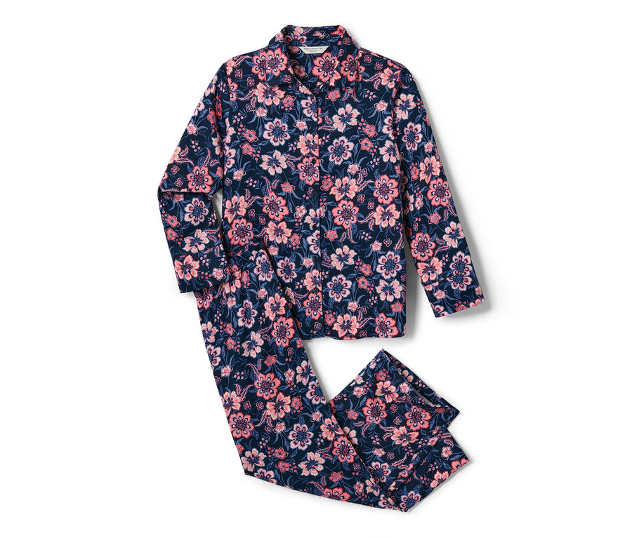 Pyjama tissé à motif floral.