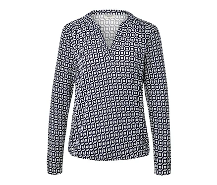 Blouse imprimée bleu marine.