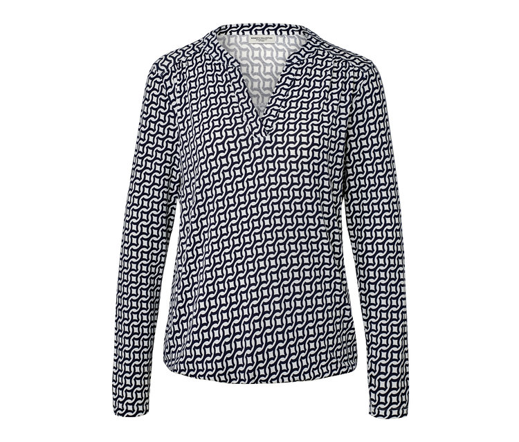 Blouse imprimée bleu marine.