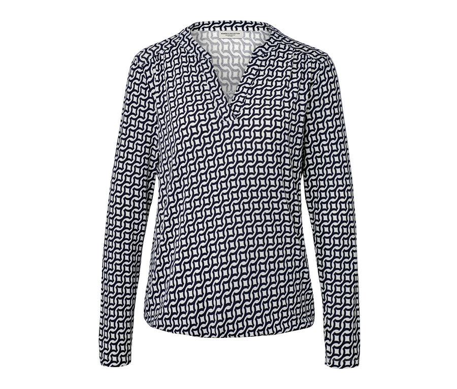 Blouse imprimée bleu marine.