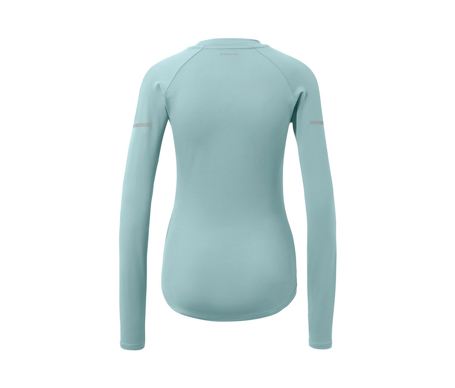 T-shirt technique à manches longues bleu clair vu de dos.