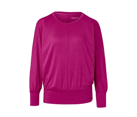 T-shirt de yoga fuchsia à manches longues.