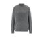 Pull à col droit en grosse maille gris.