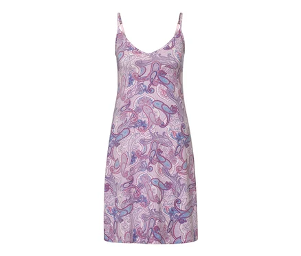 Chemise de nuit à bretelles fines avec imprimé intégral.