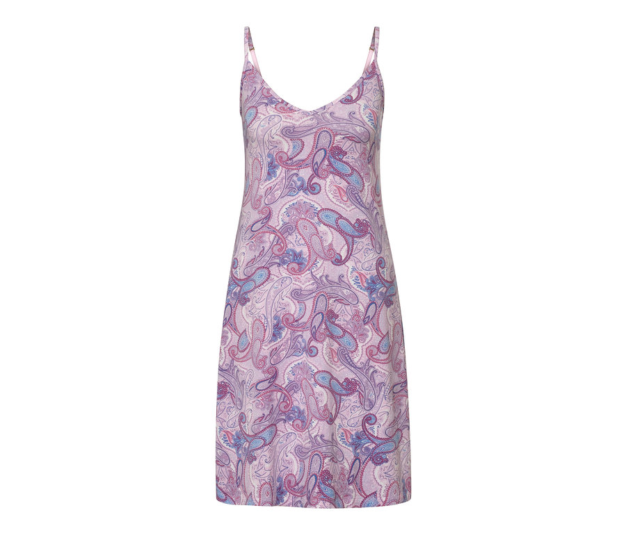 Chemise de nuit à bretelles fines avec imprimé intégral.