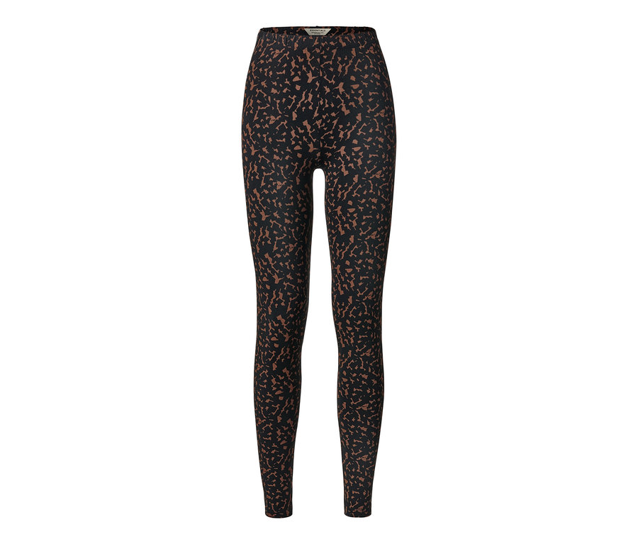 Legging noir avec motif marron.