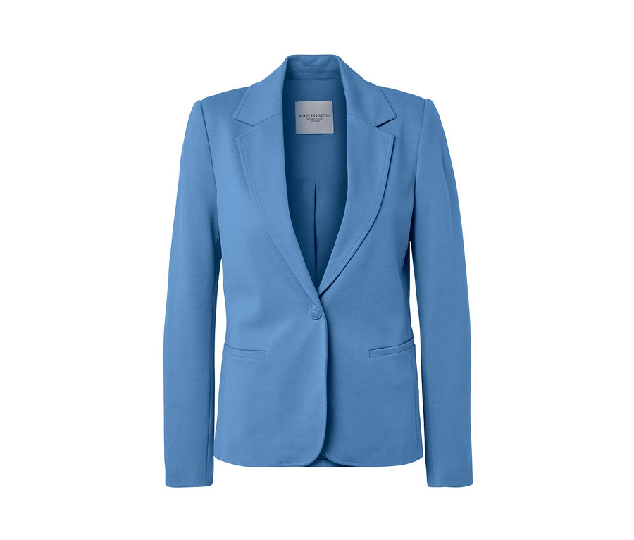 Blazer en jersey bleu clair.