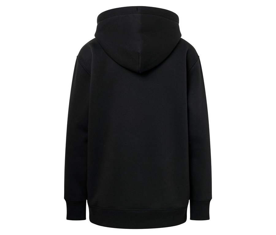 Vue arrière d'un sweat à capuche noir.