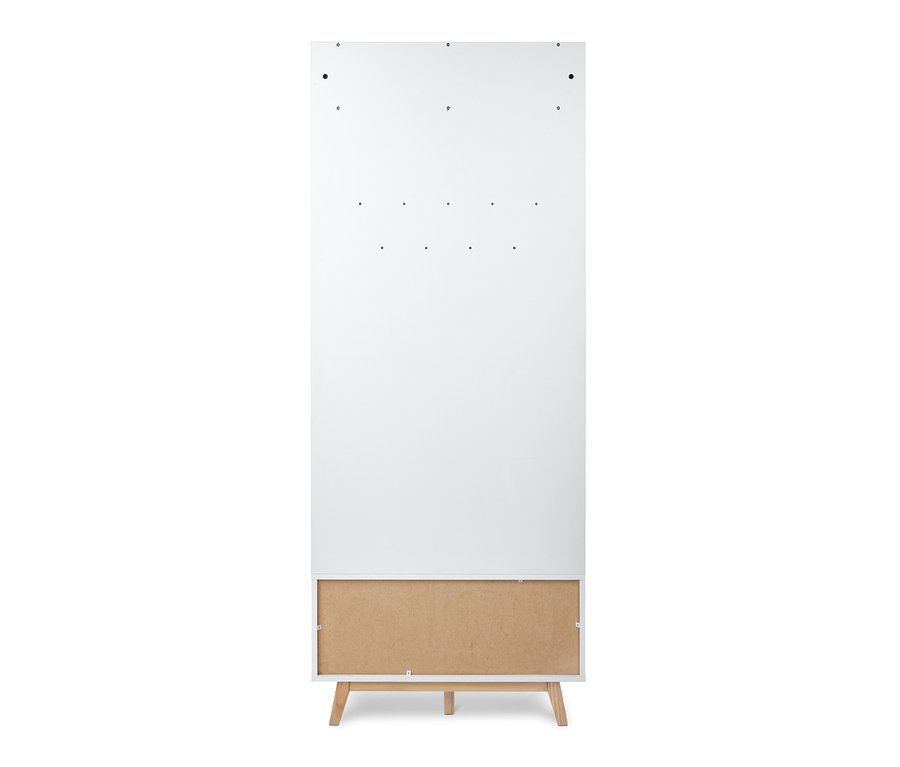 Porte-manteau blanc avec banc.