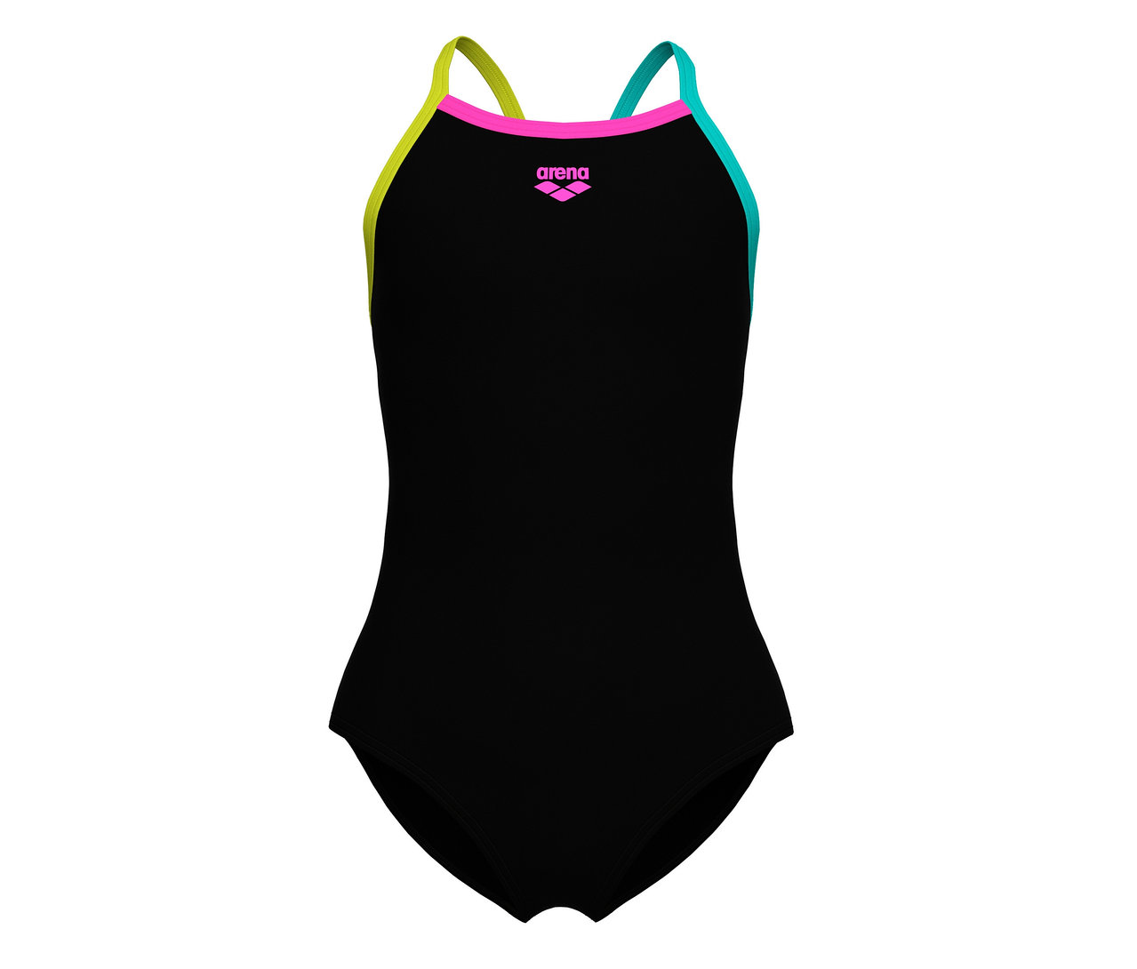 Maillot de bain arena Feel Light Drop Back Solid pour enfant, noir.