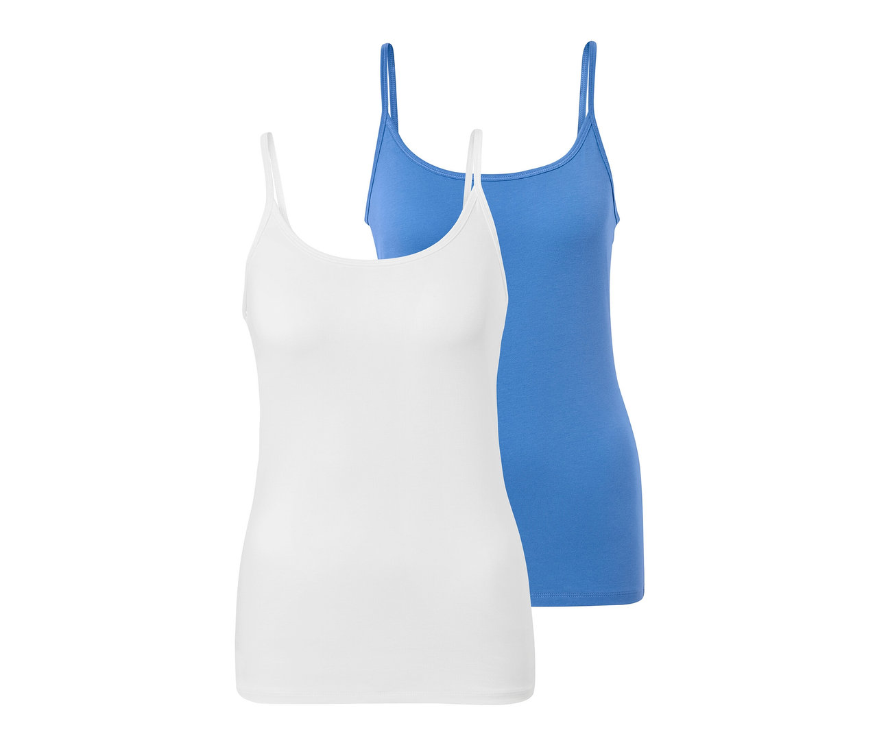 Deux maillots de corps, un blanc et un bleu.