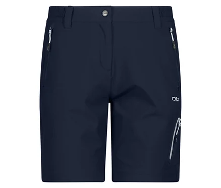 Gros plan sur le short CMP Damen-4-Wege-Stretch-Bermuda-Shorts bleu marine avec poches.