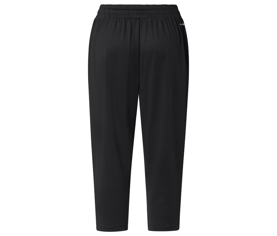 Vue arrière d'un pantalon de survêtement noir.