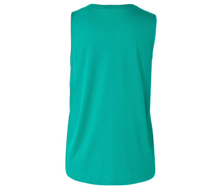 Vue arrière d'un débardeur turquoise.