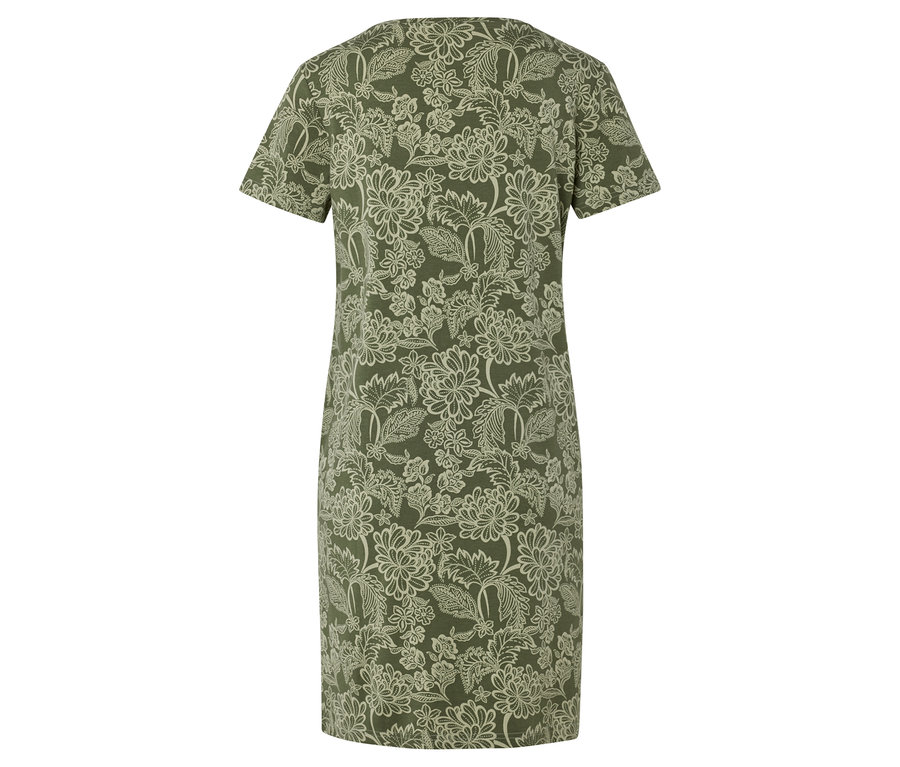 Robe à fleurs vert et blanc vue de dos.