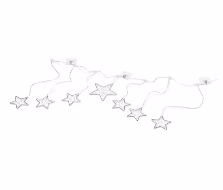 Un rideau lumineux LED en forme d'étoiles est visible.