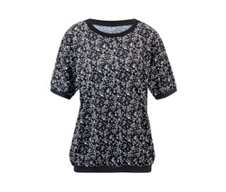 Noir avec imprimé floral intégral blanc