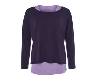 T-shirt violet foncé<br>Top mauve chiné