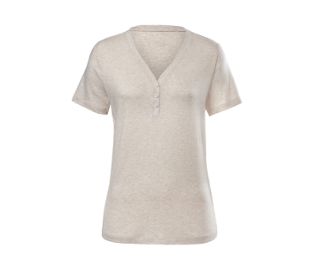 Haut gris chiné<br>Short rose à imprimé intégral nougat
