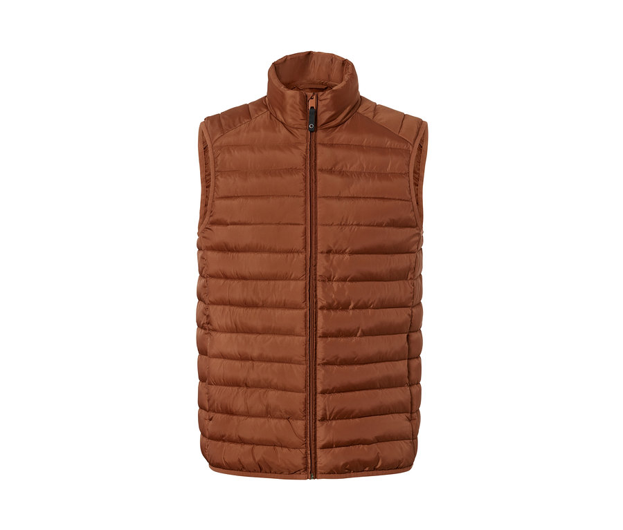 Gilet matelassé couleur cognac.