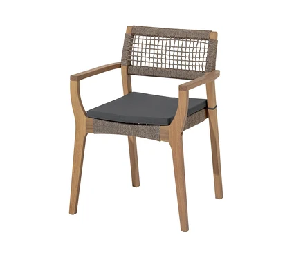 Chaise de salle à manger empilable avec coussin d'assise.