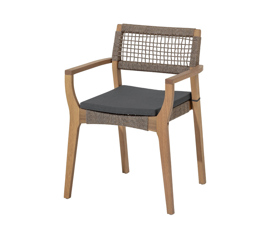 Chaise de salle à manger empilable avec coussin d'assise.