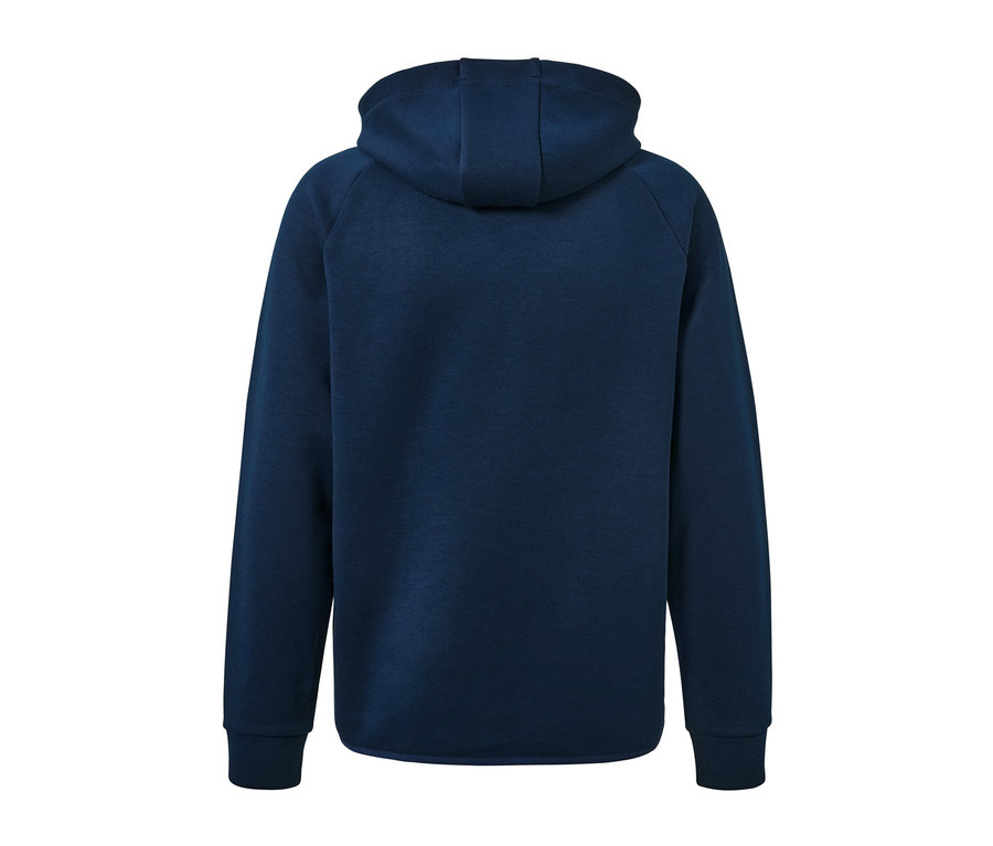 Vue arrière d'une jaquette sweat fonctionnelle bleu marine.