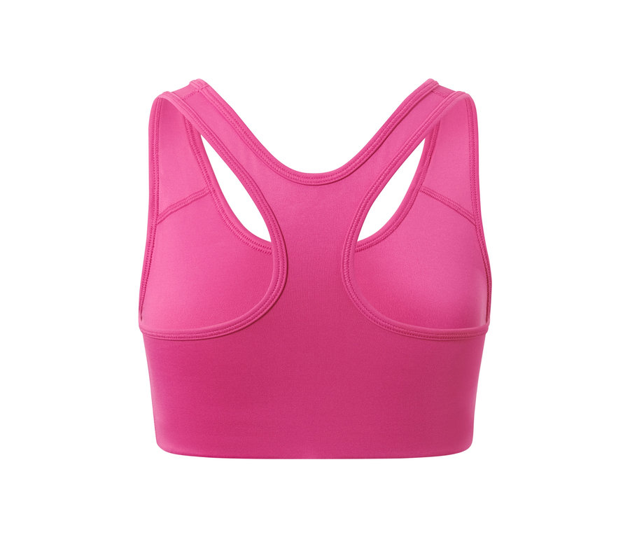 Détail d'une brassière de sport rose d'un ensemble de 2.