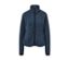 Veste en maille polaire bleu marine avec fermeture éclair au centre.