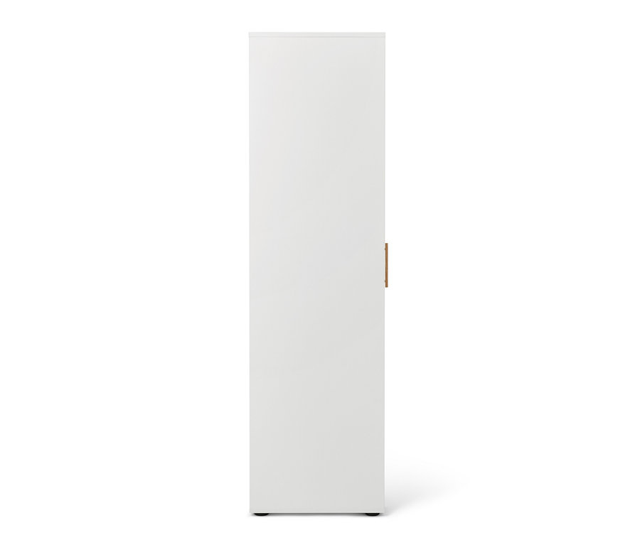 Armoire universelle blanche avec espace de rangement latéral.