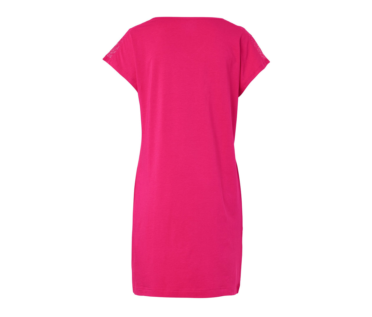 Détail d'une chemise de nuit rose.