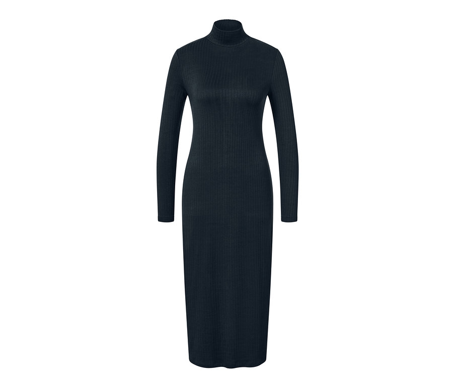 Robe en jersey noire à manches longues.