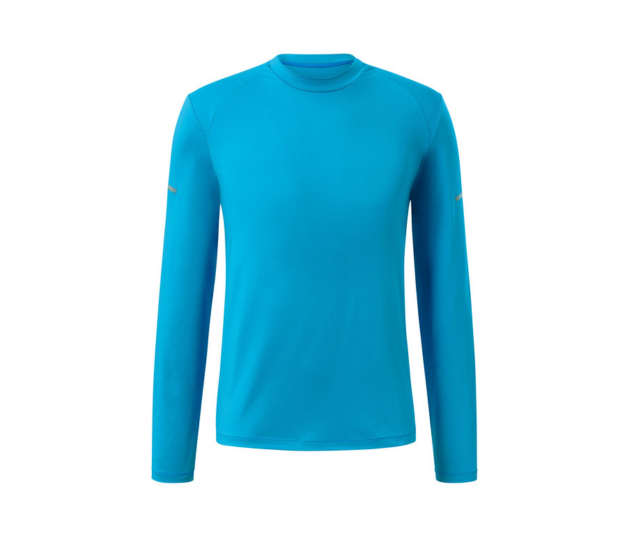 T-shirt fonctionnel manches longues bleu fluo.