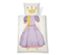 Parure de lit en renforcé pour enfants, princesse - Blanc crème avec imprimé princesse multicolore