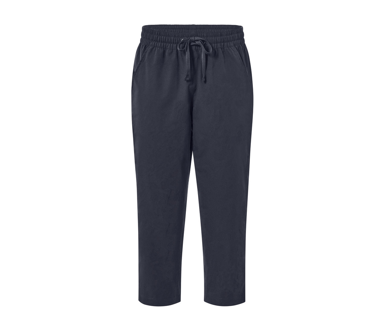 Un pantacourt technique en softshell bleu marine avec cordon de serrage à la taille.