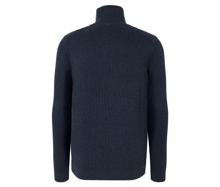 Veste en maille bleu marine chiné.