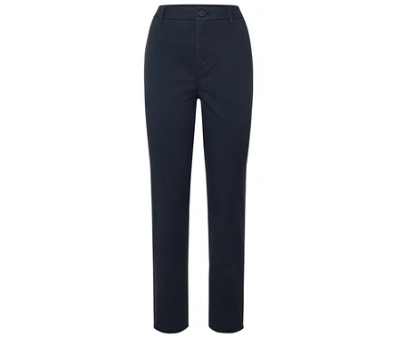 Pantalon bleu marine avec bouton.