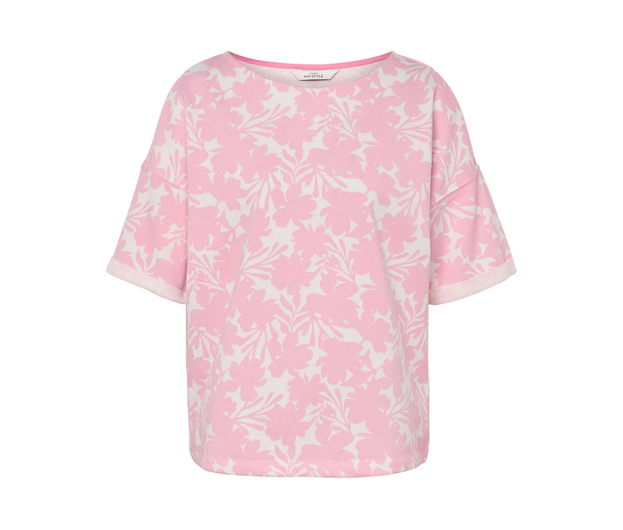 Sweat-shirt imprimé rose.