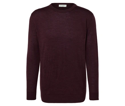 Pull en laine mérinos, rouge foncé chiné.