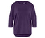 T-shirt violet à manches trois-quarts.