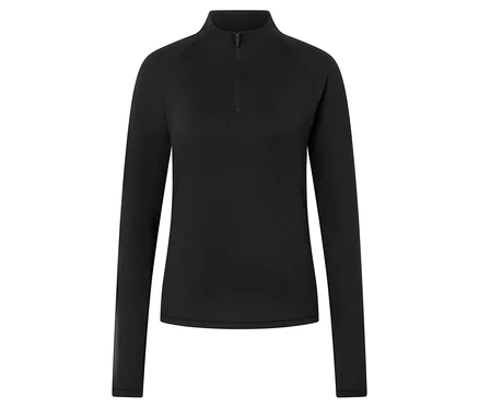T-shirt de sport noir avec demi fermeture éclair.