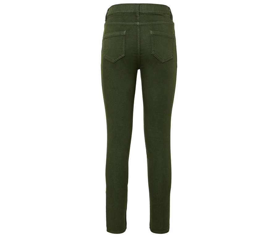 Vue arrière d'un jean vert olive.