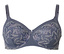 Soutien-gorge gris avec broderies florales.