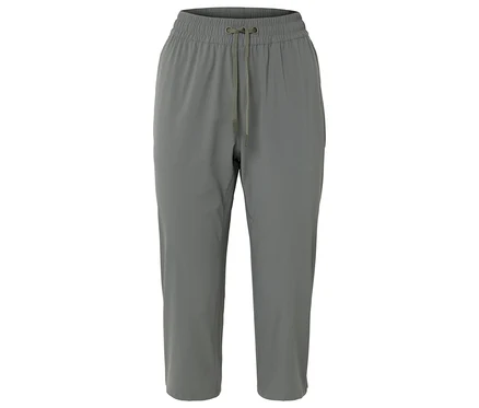 Pantalon de survêtement gris avec cordon de serrage.