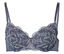 Soutien-gorge gris avec broderies florales.