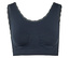 Soutien-gorge de sport bleu marine avec dentelle à l'encolure.
