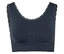 Soutien-gorge de sport bleu marine avec dentelle à l'encolure.
